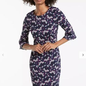 Boden Delia Fit & Flare Navy Floral Print Dress Size 6P